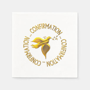 SERVIETTES EN PAPIER CONFIRMATION D'OR ET ESPRIT SAINT