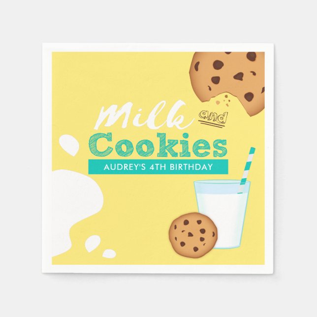 Serviettes En Papier Cookies au lait et au chocolat Cookies Anniversair (Devant)
