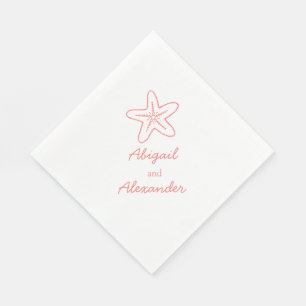 Serviettes En Papier corail étoile de mer mariage déjeuner papier servi