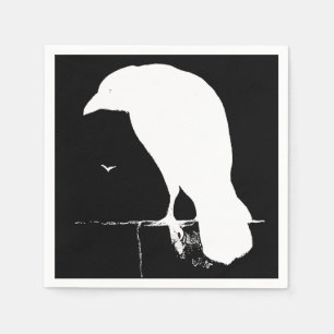 Serviettes En Papier Corbeau vintage Silhouette Rétro Goth Ravens Crow