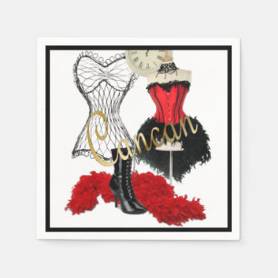 Serviettes En Papier Costume cancan 1