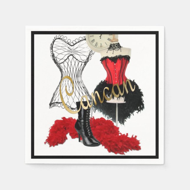 Serviettes En Papier Costume cancan 1 (Devant)