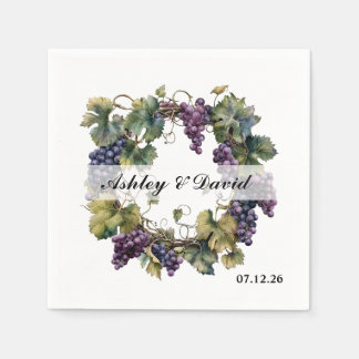 Serviettes en papier Couronne de raisin de mariage