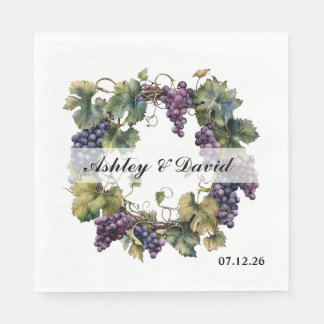 Serviettes en papier Couronne de raisin de mariage