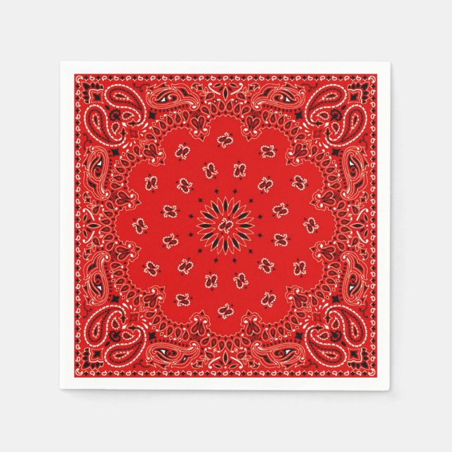 Serviettes En Papier Cowboy Red Paisley Bandana Scarf BBQ Pique-nique N (Devant)