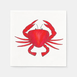 Serviettes En Papier Crabe rouge Baltimore Maryland Crabs Plage Naples