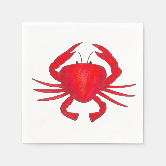 Serviettes En Papier Crabe rouge Baltimore Maryland Crabs Plage Naples (Devant)