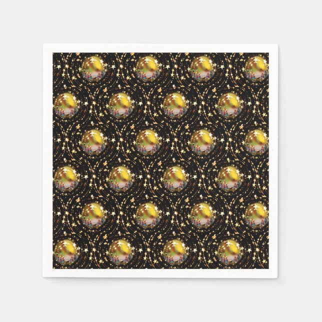 Serviettes En Papier Crèche de Noël Scène de crèche Baubles étoile chic (Devant)