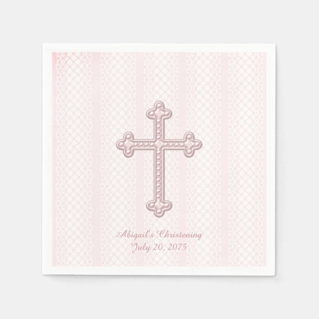 Serviettes En Papier Croix rose (Devant)