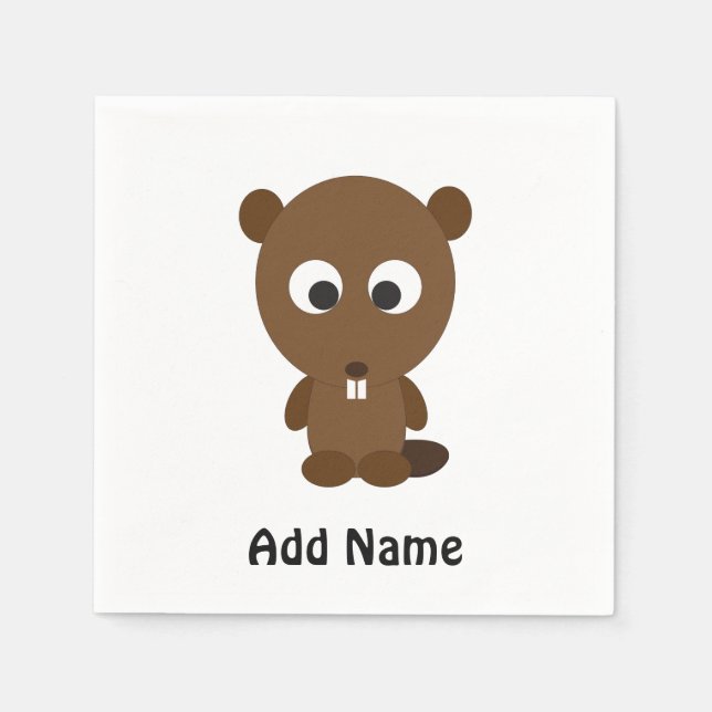 Serviettes En Papier Cute castor (Devant)