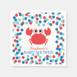 Serviettes En Papier Cute Confetti Baby shower de crabe Nautique Napkin