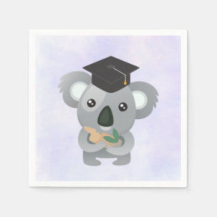 Serviettes En Papier Cute Koala dans une casquette noire