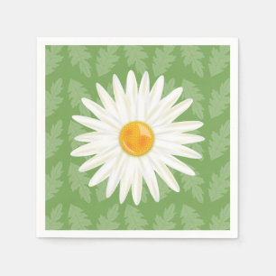 Serviettes En Papier Daisy Illustration De Daisy Flower Sur Green