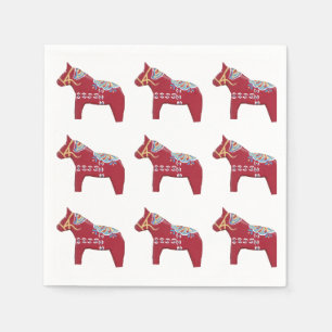 serviettes en papier Dala Horse