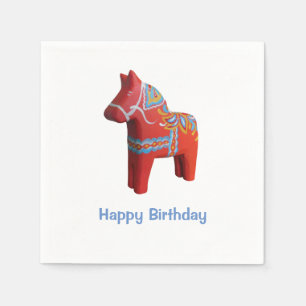 Serviettes En Papier Dala Horse Anniversaire Papier Napkins