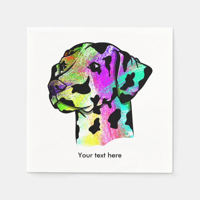 Serviettes En Papier Dalmatien coloré (Devant)