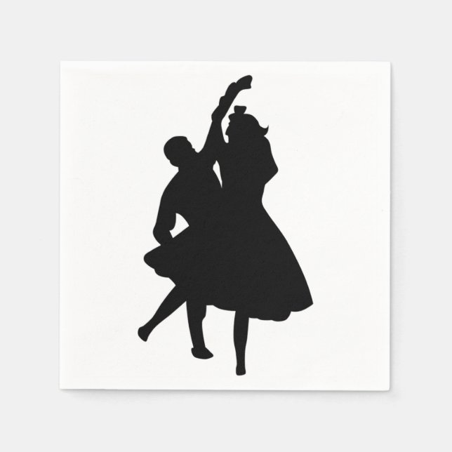 SERVIETTES EN PAPIER DANSEURS DE SILHOUETTE (Devant)