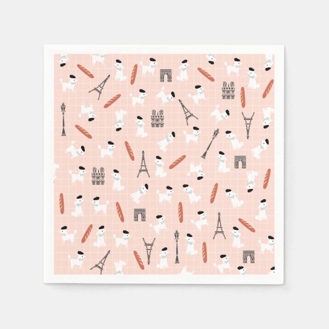 Serviettes en papier de caniche (Devant)