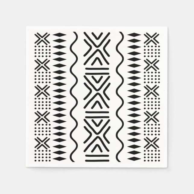 Serviettes en papier de designer de Bogolan de tis (Devant)