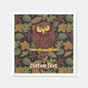 Serviettes en papier de dessin de hibou