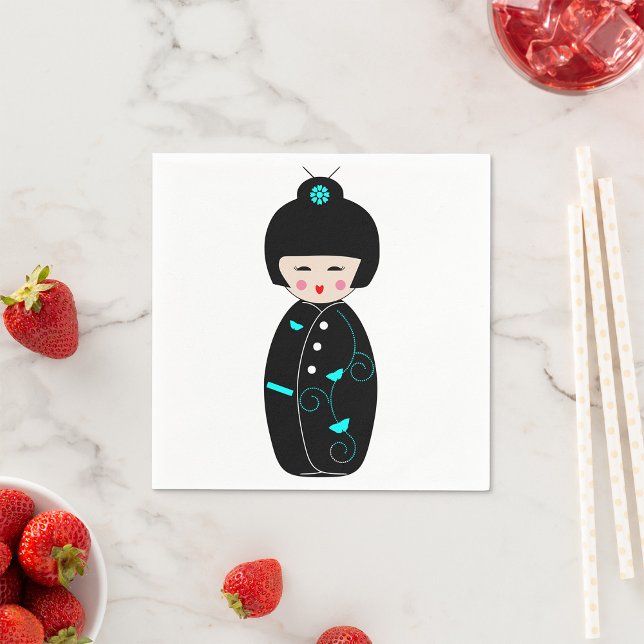 Serviettes en papier de dessin Geisha (Créateur téléchargé)