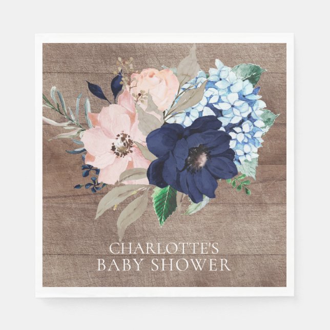 Serviettes en papier de douche florale rustique et (Devant)