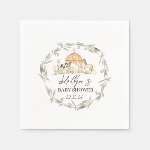 serviettes en papier de ferme, serviettes pour ani