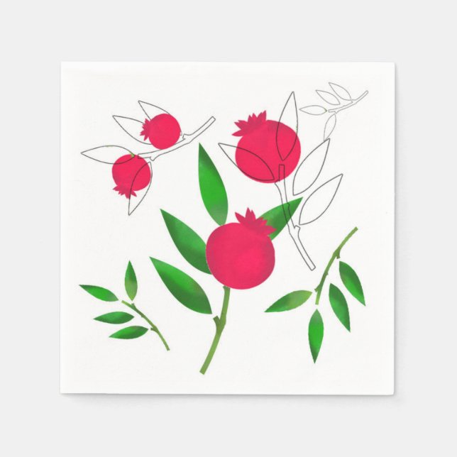 Serviettes en papier de grenade (Devant)