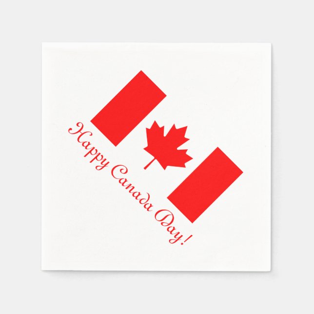 serviettes en papier de la fête du Canada avec dra (Devant)