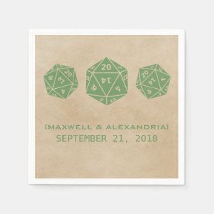 Serviettes en papier de la gamme de dés D20 Grunge