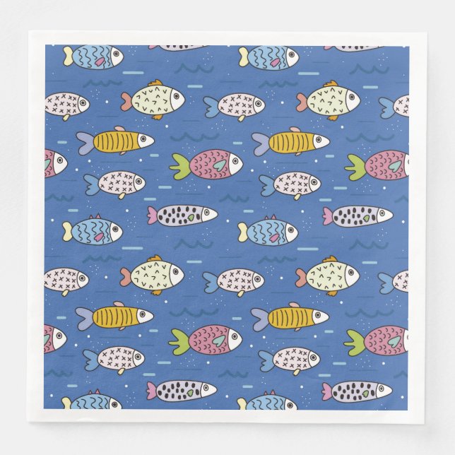 serviettes en papier de la vie océanique (Devant)