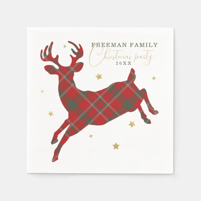 Serviettes en papier de Noël de rennes, (Devant)