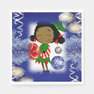 serviettes en papier de Noël, elfe