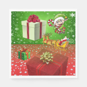 serviettes en papier de Noël, elfe