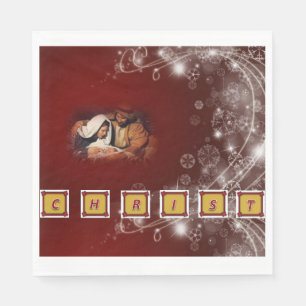 Serviettes en papier de Noël, Jésus-Christ