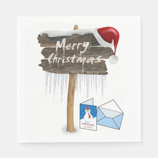 Serviettes en papier de Noël, Joyeux Noël (Devant)