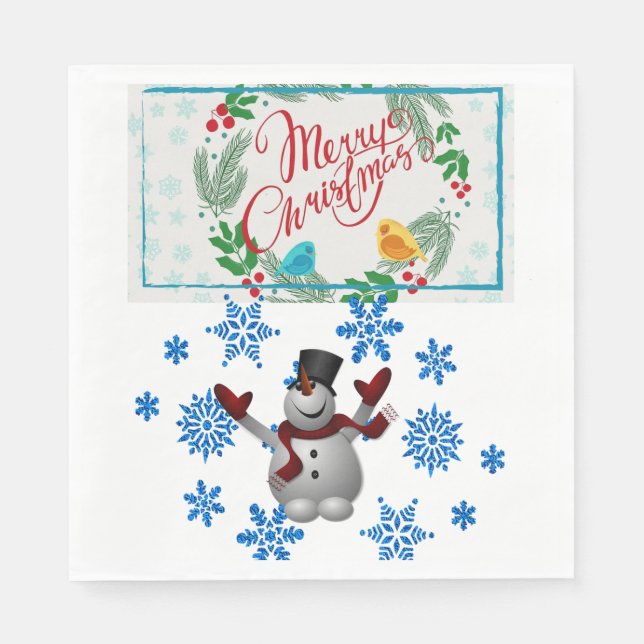 Serviettes en papier de Noël, Joyeux Noël (Devant)