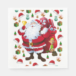 Serviettes en papier de Noël, Père Noël