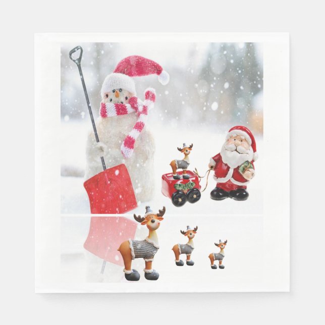 Serviettes en papier de Noël, Snowman (Devant)