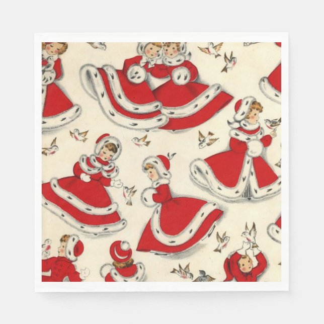 Serviettes en papier de Noël, Vintage (Devant)