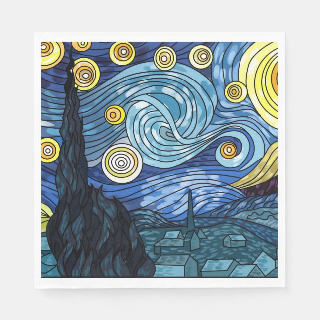 Serviettes en papier de nuit Starry (Devant)