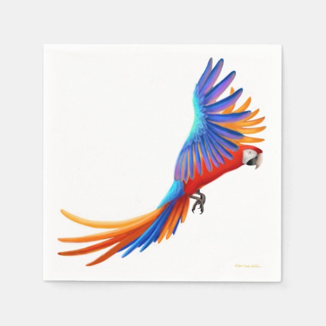 Serviettes en papier de perroquet de Macaw (Devant)