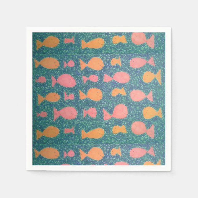 Serviettes en papier de poisson tropical (Devant)