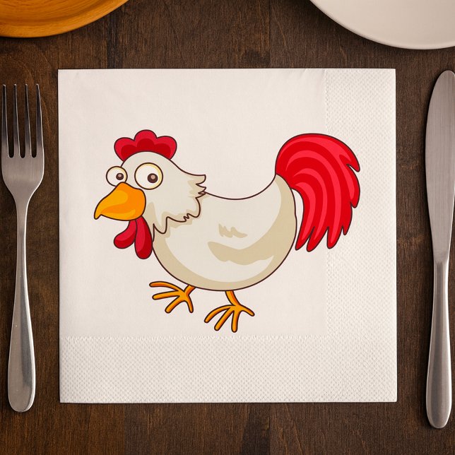 Serviettes en papier de poulet caricaturé (Créateur téléchargé)