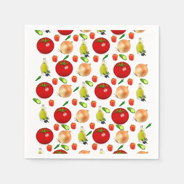 Serviettes en papier de salade de tomate (Devant)