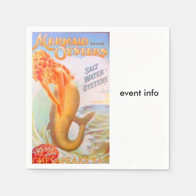serviettes en papier de sirène dorée (Devant)