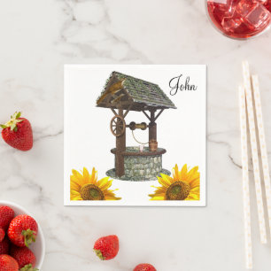 Serviettes en papier de Sunflower Well