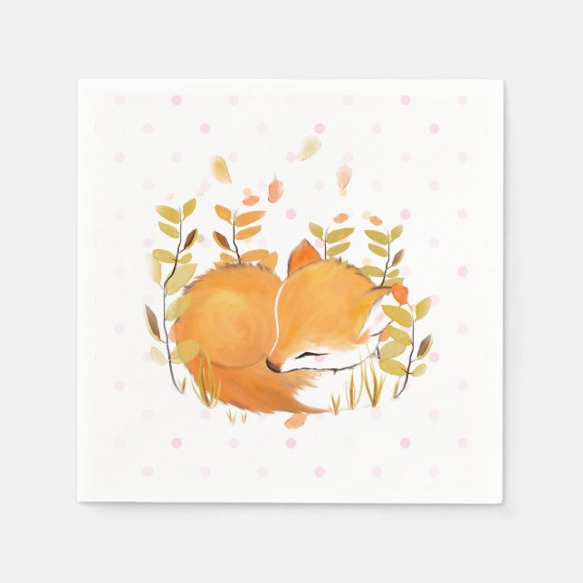 Serviettes en papier déco Fox Woodland (Devant)