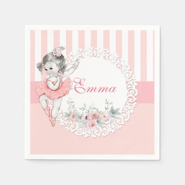 Serviettes En Papier Dentelle Ballerina Pink Tutu (Devant)