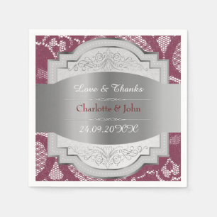 Serviettes En Papier Dentelle Vintage Royale Personnalisée Argent Bourg